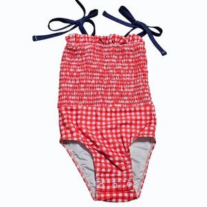 Southern Smocked Company Gingham Check Swimsuit 2T / 24 Months Snap Crotch
